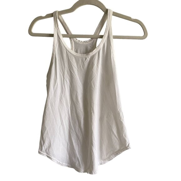 LULULEMON White Racerback t-Back Scoop Neck Tank Top Size  4 - Picture 1 of 9